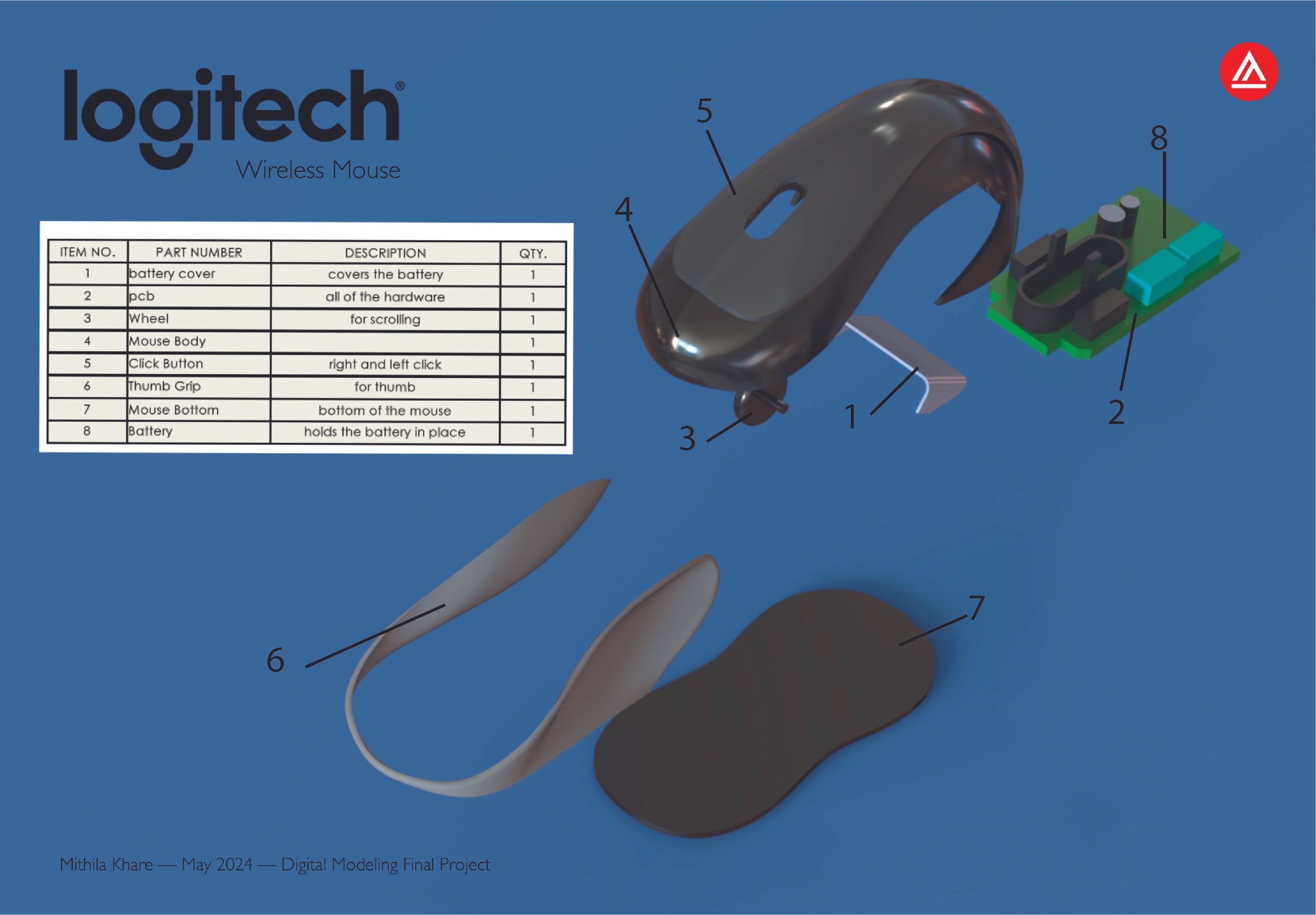 Logitech Mouse Exploded View