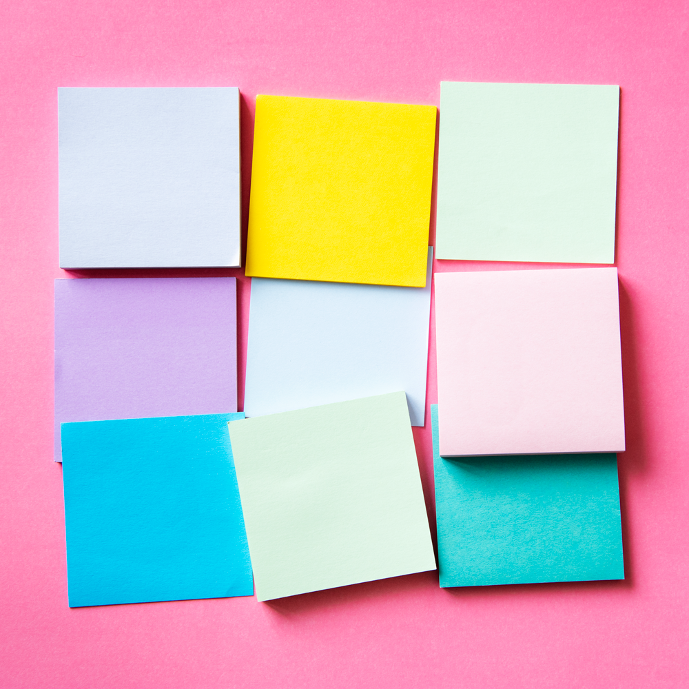 Colorful pieces of paper