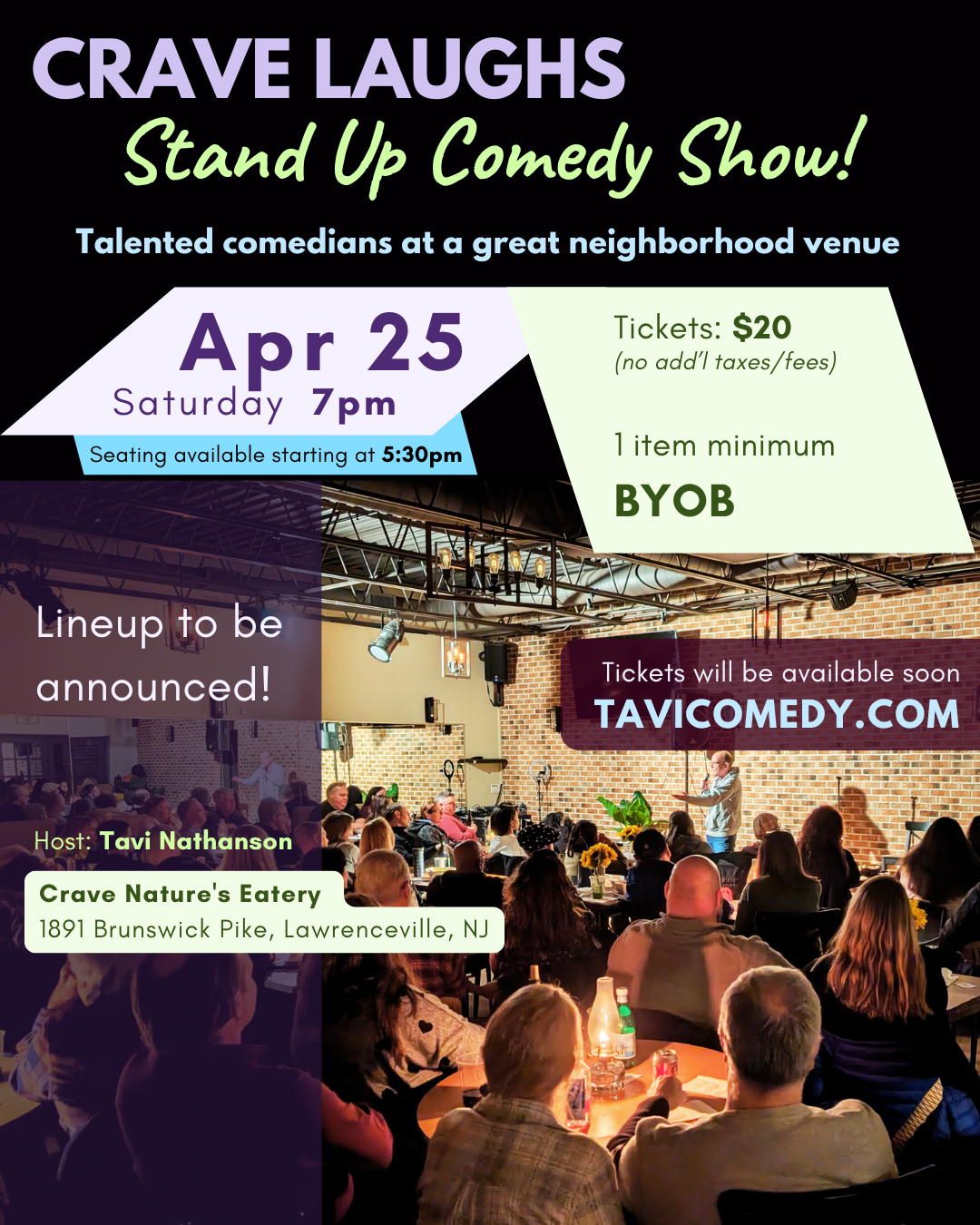 Crave Laughs: Stand-Up Comedy Night 🎤