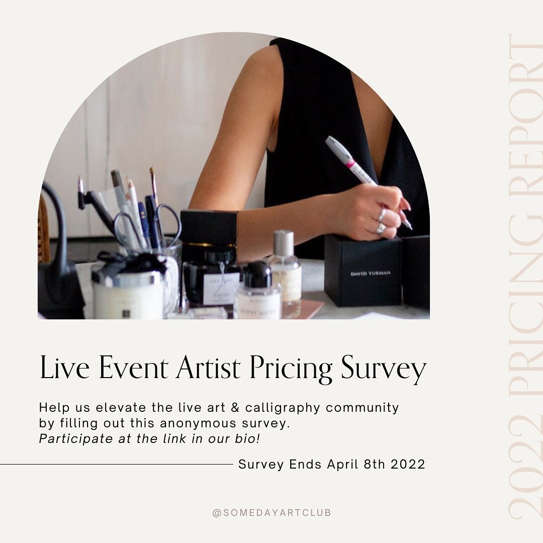 📣Attention Live Event Calligraphers &amp; Live Event Artists! 📣 Due to the overwhelming response to @somedayartco &amp; @dunwellcalligraphy&rsquo;s stories about live event pricing last week, we&rsquo;ve decided to make it official and document wha