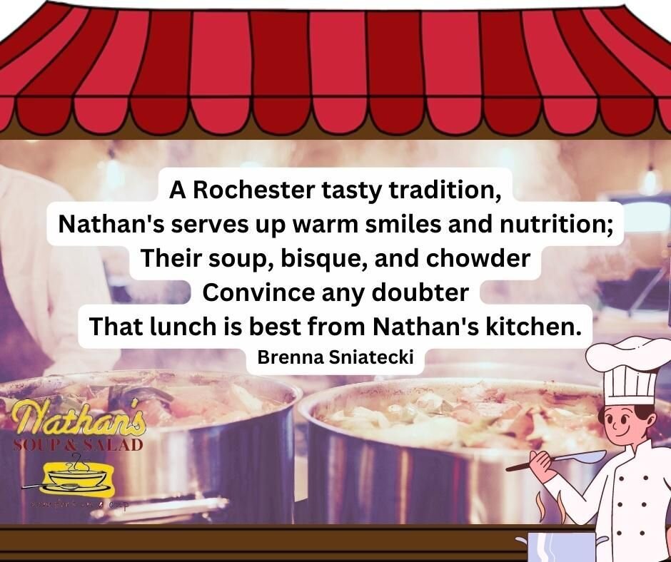 Thank you to everyone who sent in a limerick for National Limerick Day today! We enjoyed reading all the clever entries! The winner of our Nathan's Limerick Contest and $25 Nathan's gift certificate is Brenna Sniatecki... Congratulations, Brenna! 

P