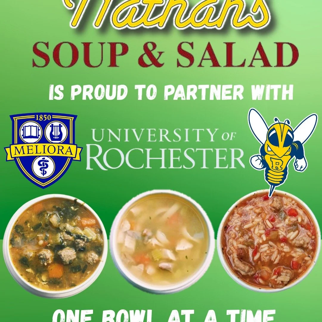 We had a great time at our Nathan's Soup Pop-Up at the University of Rochester!

With a focus on promoting local, family-owned businesses, we're proud to share that Nathan's soups are now available in all U of R dining halls! Thank you University of 