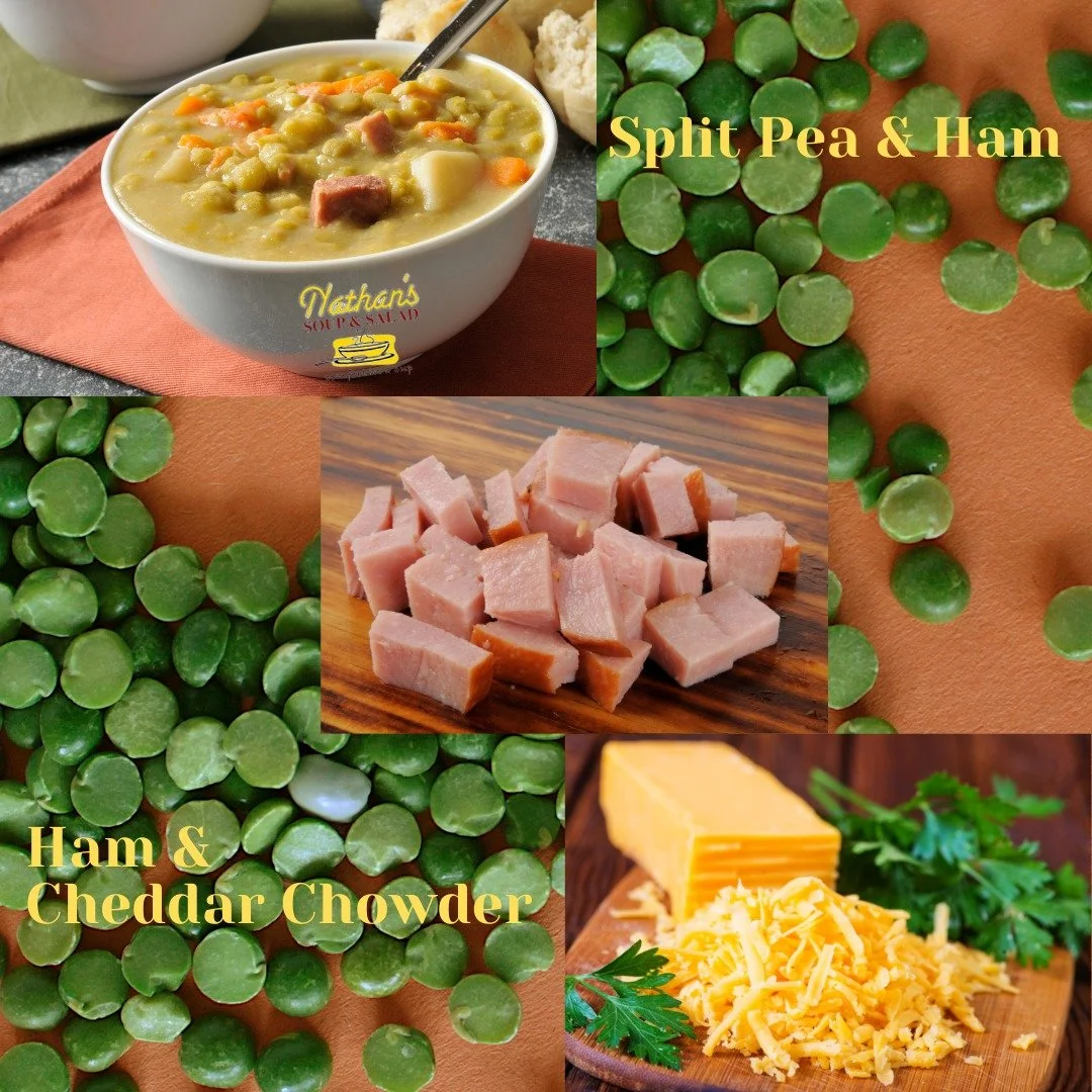 Two more seasonal favorites that you've been waiting for - Split Pea &amp; Ham and Ham &amp; Cheddar Chowder - are back for a limited time! 

#eastercomfortfood #splitpeaandham #hamandcheddarchowder