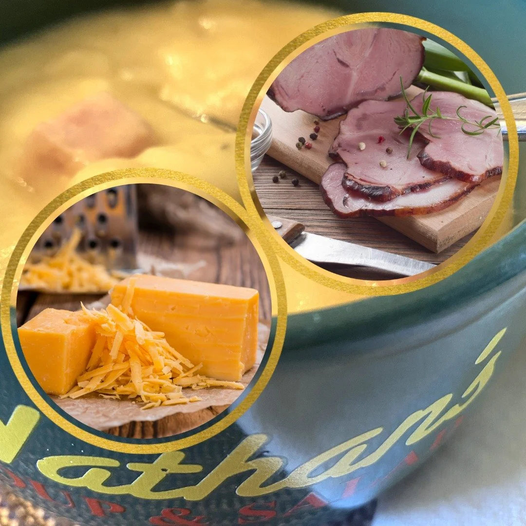Nathan's Ham and Cheddar Chowder is back for a limited time - made with smoked ham and aged cheddar cheese, tender potatoes, and slow-cooked in a light cream - this is comfort food at its finest!