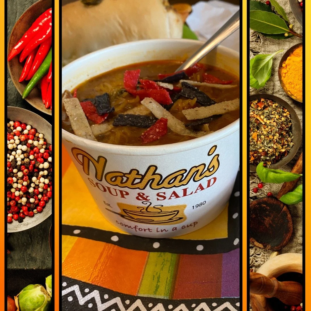 A perfect day for a seasonal favorite - 
Cinco de Mayo edition! 

Nathan's Chicken Tortilla Soup is made with fresh ingredients in a rich, flavorful broth and just the right amount of kick! 

#CincoDeMayo #WeeklySpecial #Comfort Food