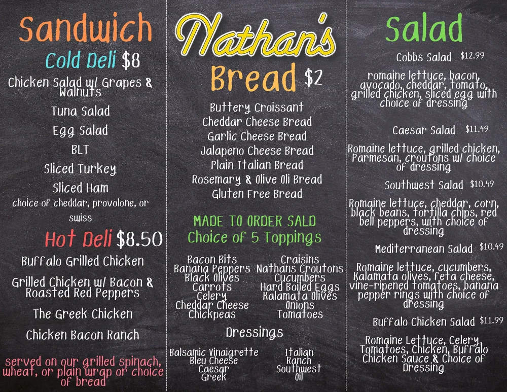 View Menu — Nathan's Soup & Salad