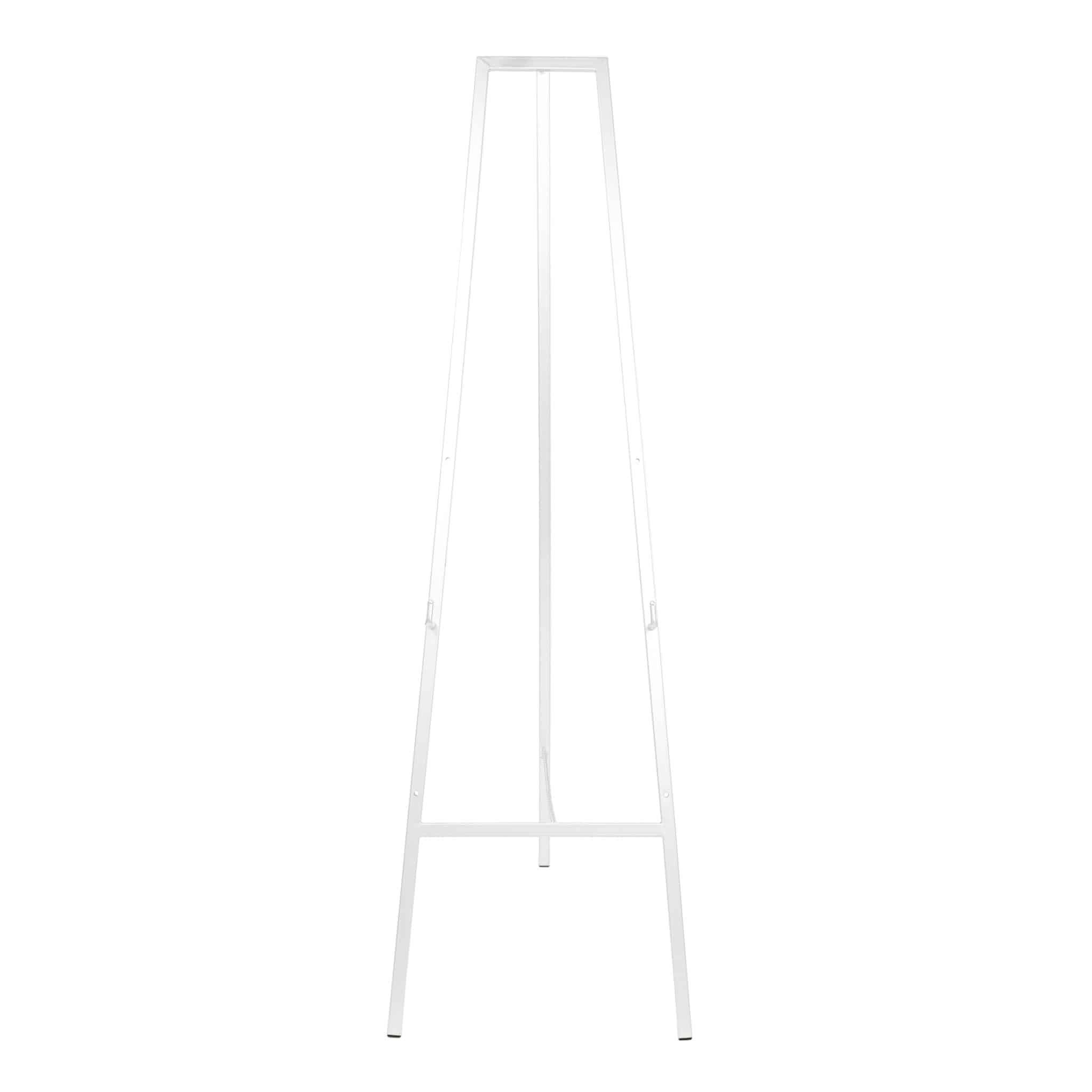 white metal easel with adjustable sign height