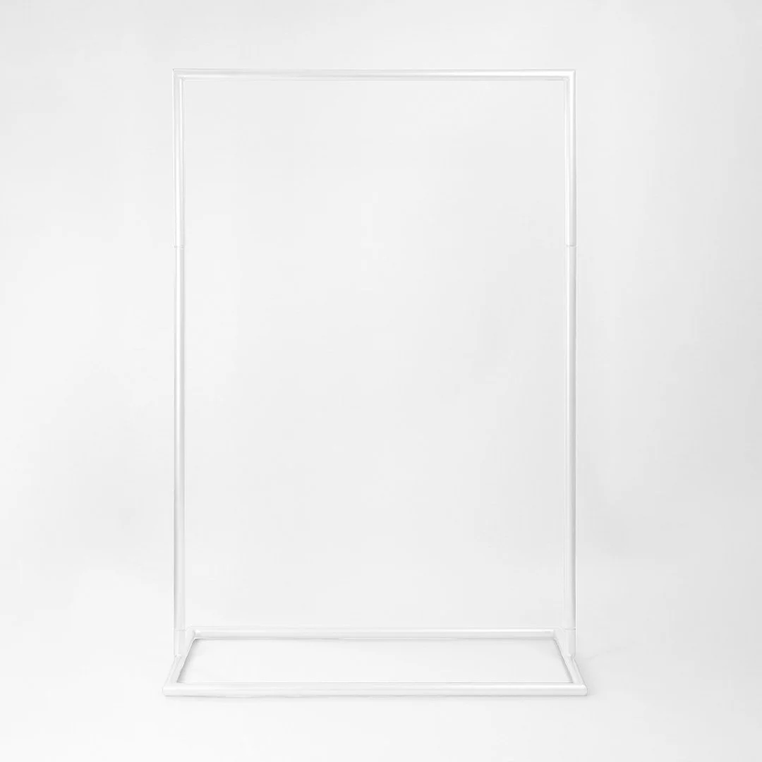 Rectangle Hanging signage stand 
Breaks down into 4 sections for easy transport 
Various heights and widths to suit