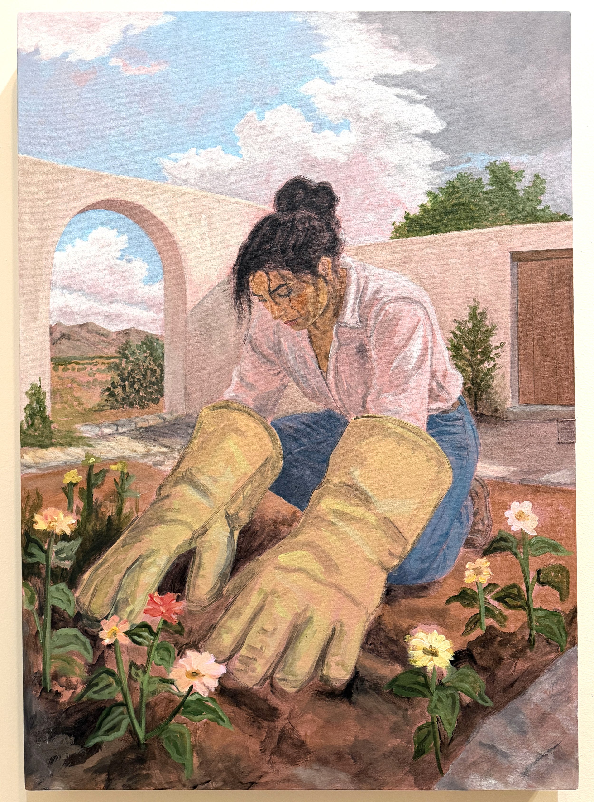 "GARDENING" 27 x 38, acrylic on canvas