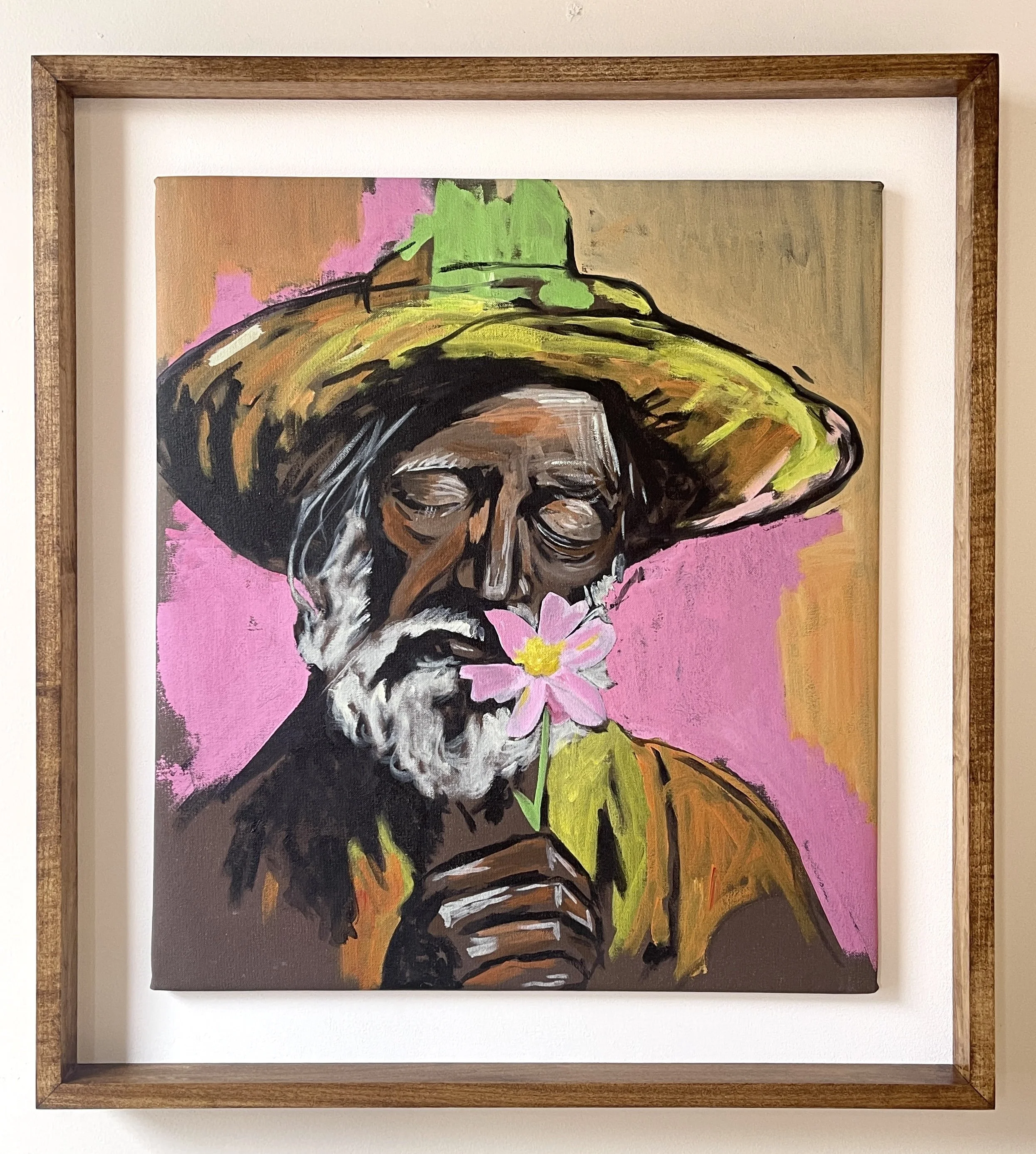 “Blooming Reflections” 32 x 29, Acrylic on canvas