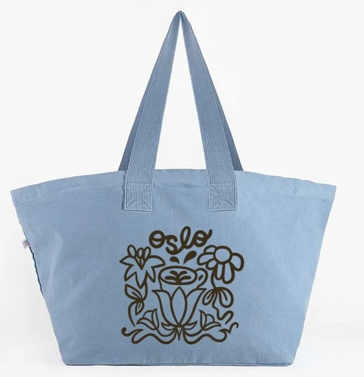 Oslo Baby Blue Beach Tote Bag