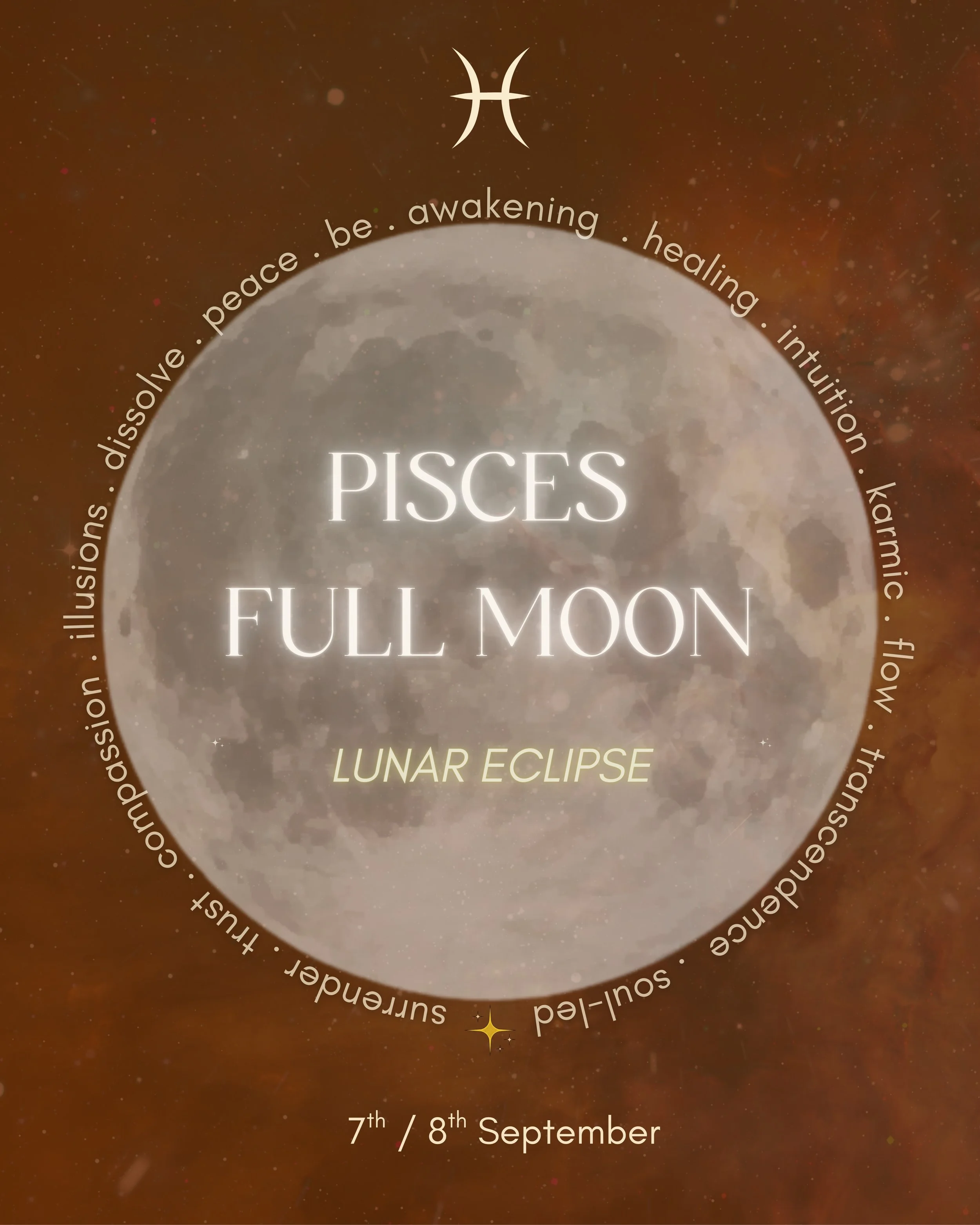 Pisces Full Moon ~ Lunar Eclipse at 15°