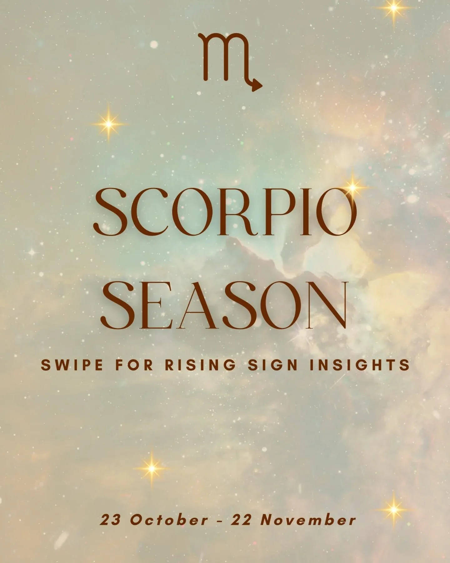 Scorpio Season 🧙&zwj;♀️
23 Oct ~ 22 Nov 

Tap on through for rising sign insights or check your natal chart to see what house(s) scorpio energy moves through⚡️

The season that calls for...

Truth telling
Emotional honesty 
Depth 
Diving into the un