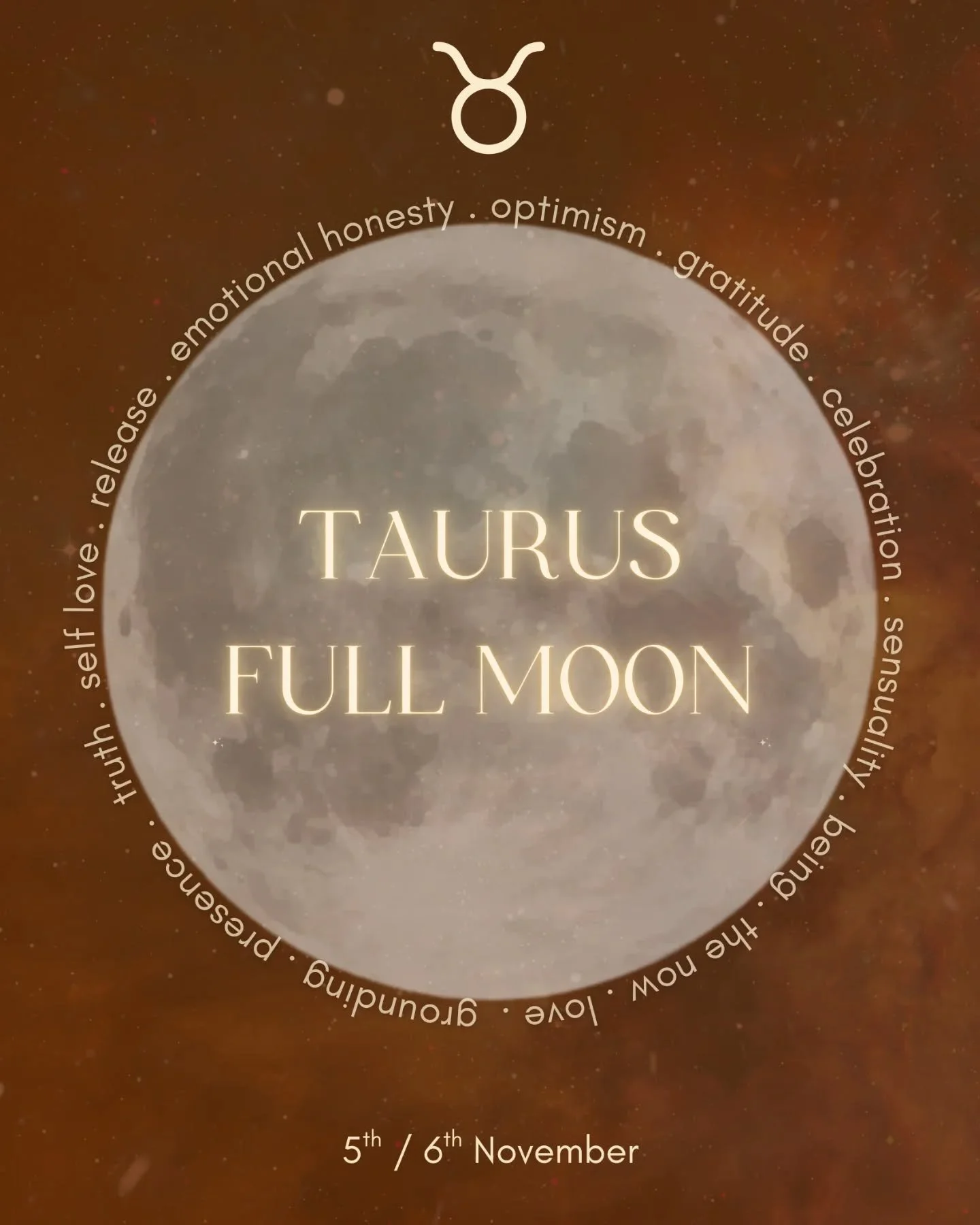 Taurus Full Moon @ 13&deg; 🌚 

5th/6th November ~ depending on what part of the world you're in 

Tap on through for a write up of the energy of this moon, rising sign insights + journal prompts for your curious heart ! 

This Full Moon is an invita