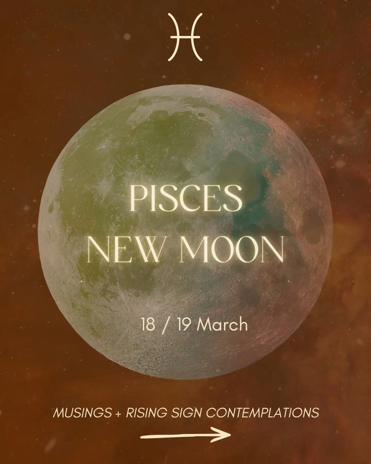 New Moon in Pisces @ 28&deg;

Arriving 18/19 March depending on where you are located in the world.

The sky in this moment in time is mostly occupied by fire and water energies....yin and yang, masculine + feminine

This new moon highlights the need
