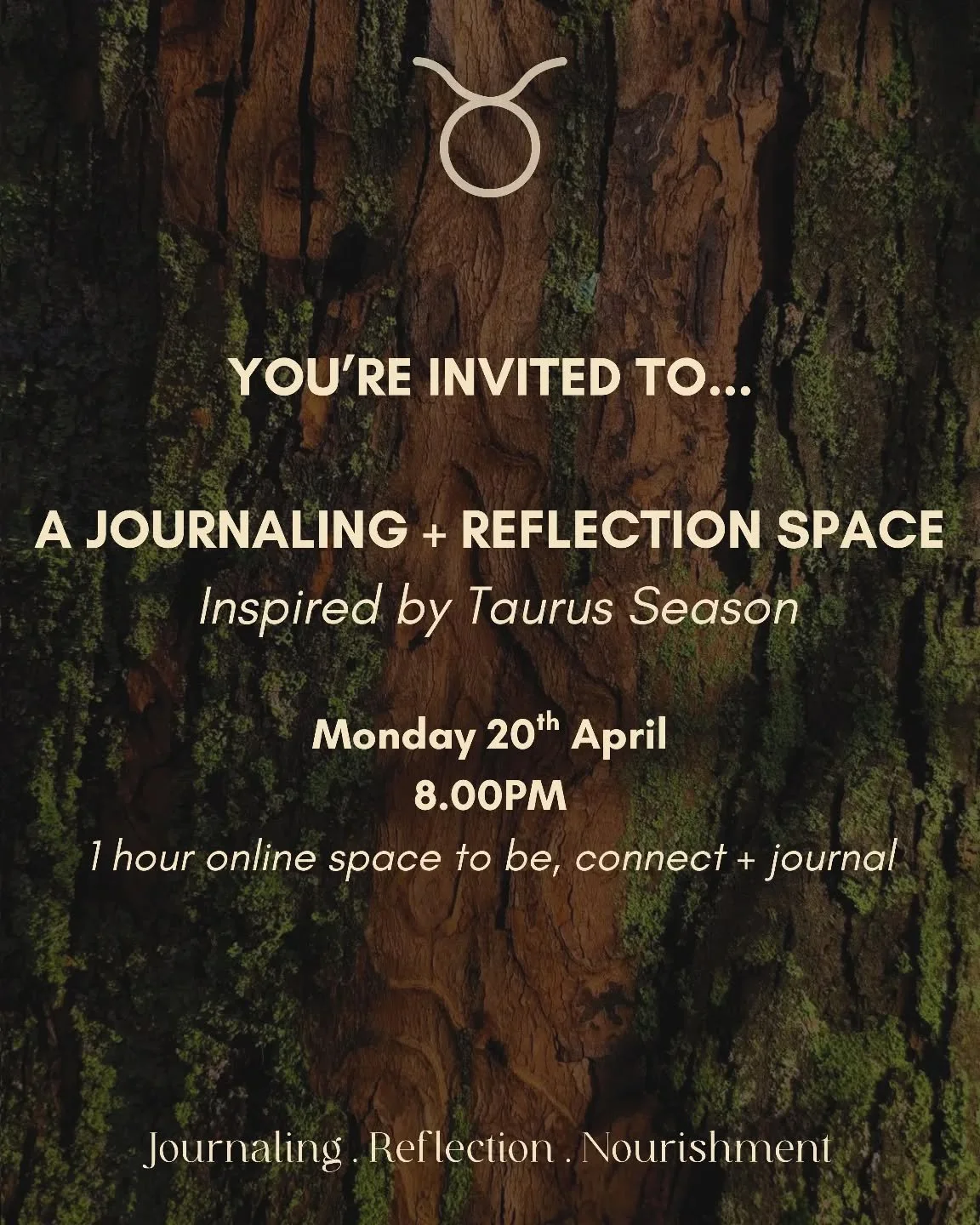 Welcoming you&hellip;&hellip;to a journaling + reflection space&zwj; &zwj;~ inspired by Taurus Season!

☀︎ Live on Zoom

☀︎ Monday, 20th April 

☀︎ 8.00pm NZ time (~ 1 hour long)

☀︎ $11.22 investment

☀︎ A space to slowwww down, BE, pause + reconnec