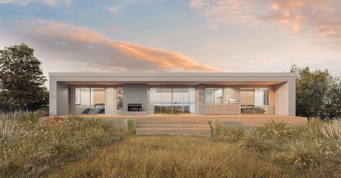 ✨Mahia Magic ✨ This beautiful dwelling sits lightly above Taylor&rsquo;s Bay in Mahia, with panoramic views of the township, sea and rolling farm hills. My lovely client had a vision of escape, luxury and style, and I think we nailed it! Looking forw