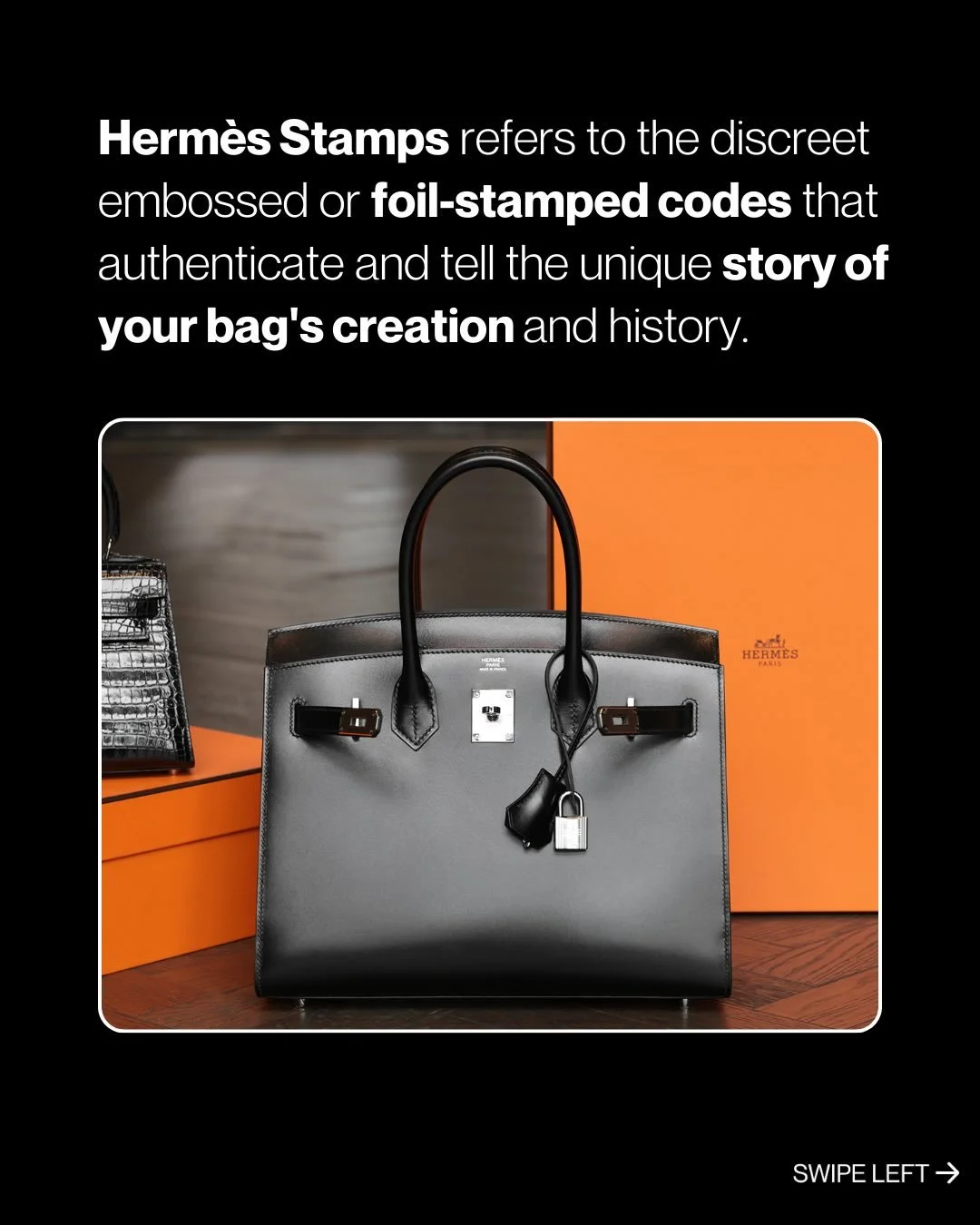 Herm&egrave;s bags boast discreet stamps that reveal their true rarity. 

These exclusive markings extend beyond the logo, identifying special orders, internal pieces production details and exotic leathers. 

The Horseshoe stamp signifies a bespoke S