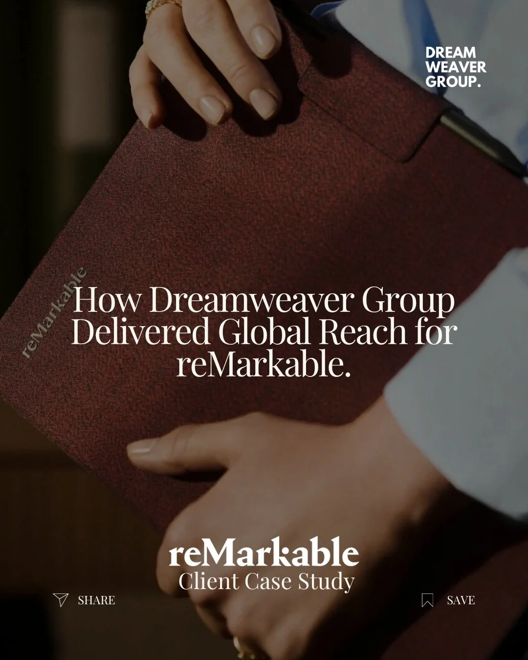 reMarkable is a premium technology brand known for its paper-like tablet designed to improve focus and digital writing.

Dreamweaver Group partnered with the brand to develop a series of digital advertising assets designed to support global sales.

T