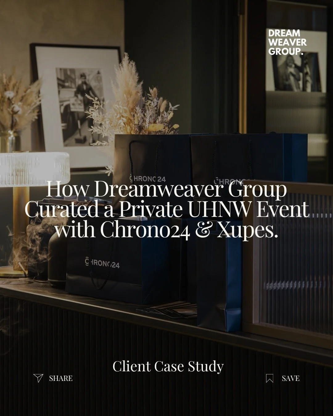 In September, Dreamweaver Group hosted an exclusive private event in collaboration with Chrono24 and Xupes at The Watch Barn.

Curated for an ultra-high-net-worth audience, the event brought together a select group of guests in a considered, invitati