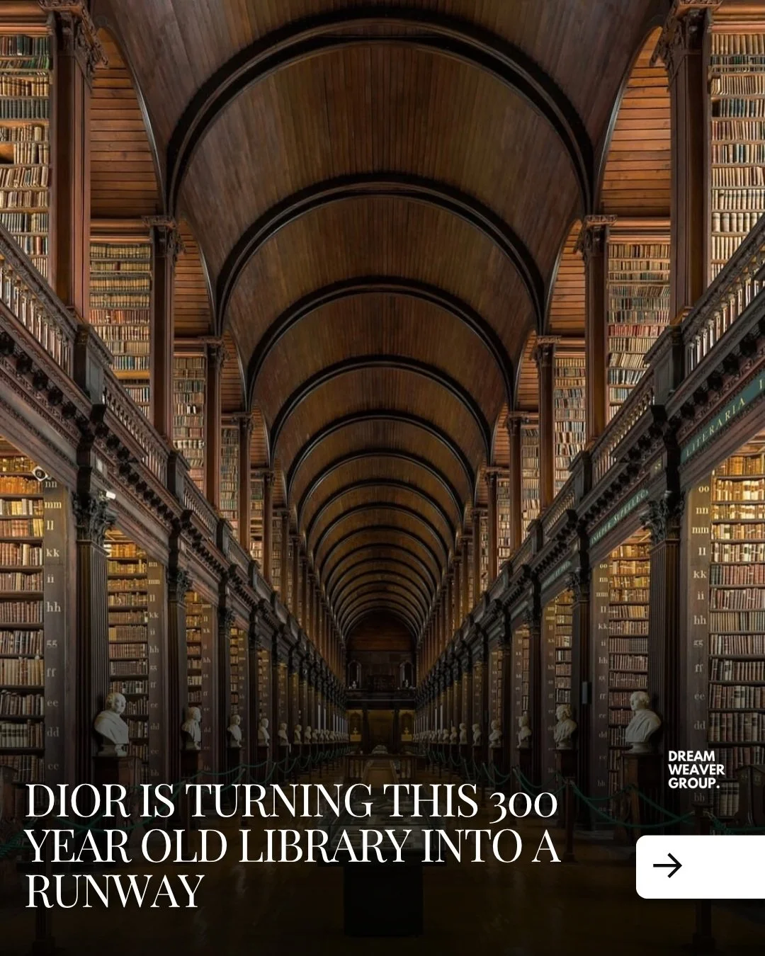 Dior is heading to one of the world&rsquo;s most beautiful libraries. On December 4, Jonathan Anderson will present the house&rsquo;s Pre-Fall 2027 collection inside the Long Room at Trinity College Dublin, an extraordinary 18th-century library celeb