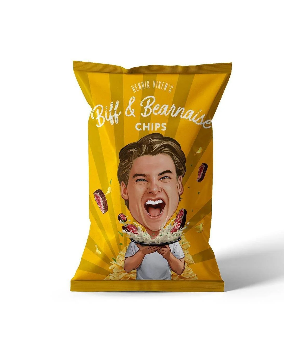 Ännu ett smakrikt designuppdrag jag har arbetat med på sistone för den norska Instagram och TikTok-stjärnan Henrik Vikens Chips med den nya smaken "Biff & Bearnaise" 🥩✨
Efter succén med Hotwings-chipsen &nd