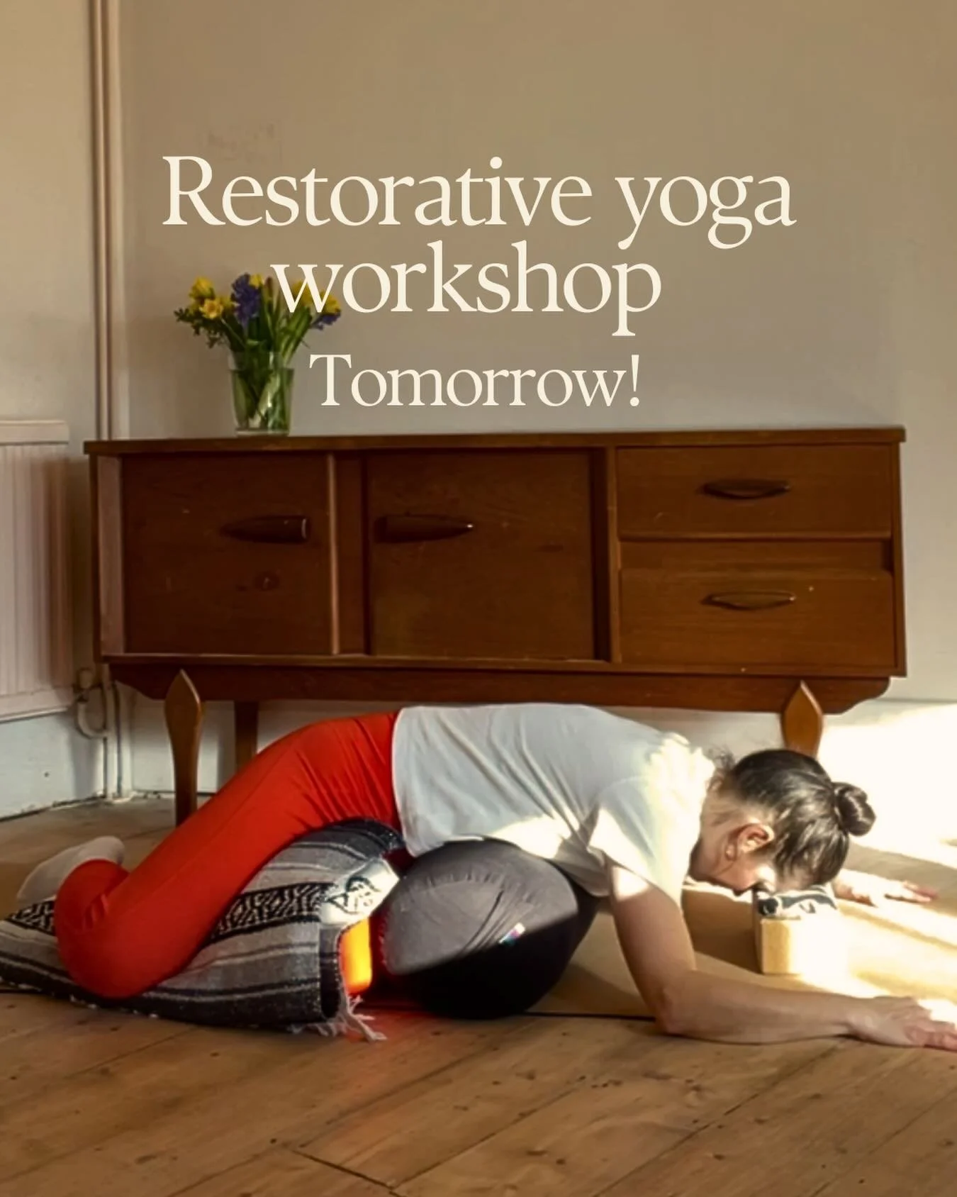 Shall we slow things right down together this Friday evening?
Join me for the next Restorative Yoga Workshop &ndash; a gentle, fully supported practice designed to help you unwind deeply, quiet the mind, and give your nervous system the rest it&rsquo