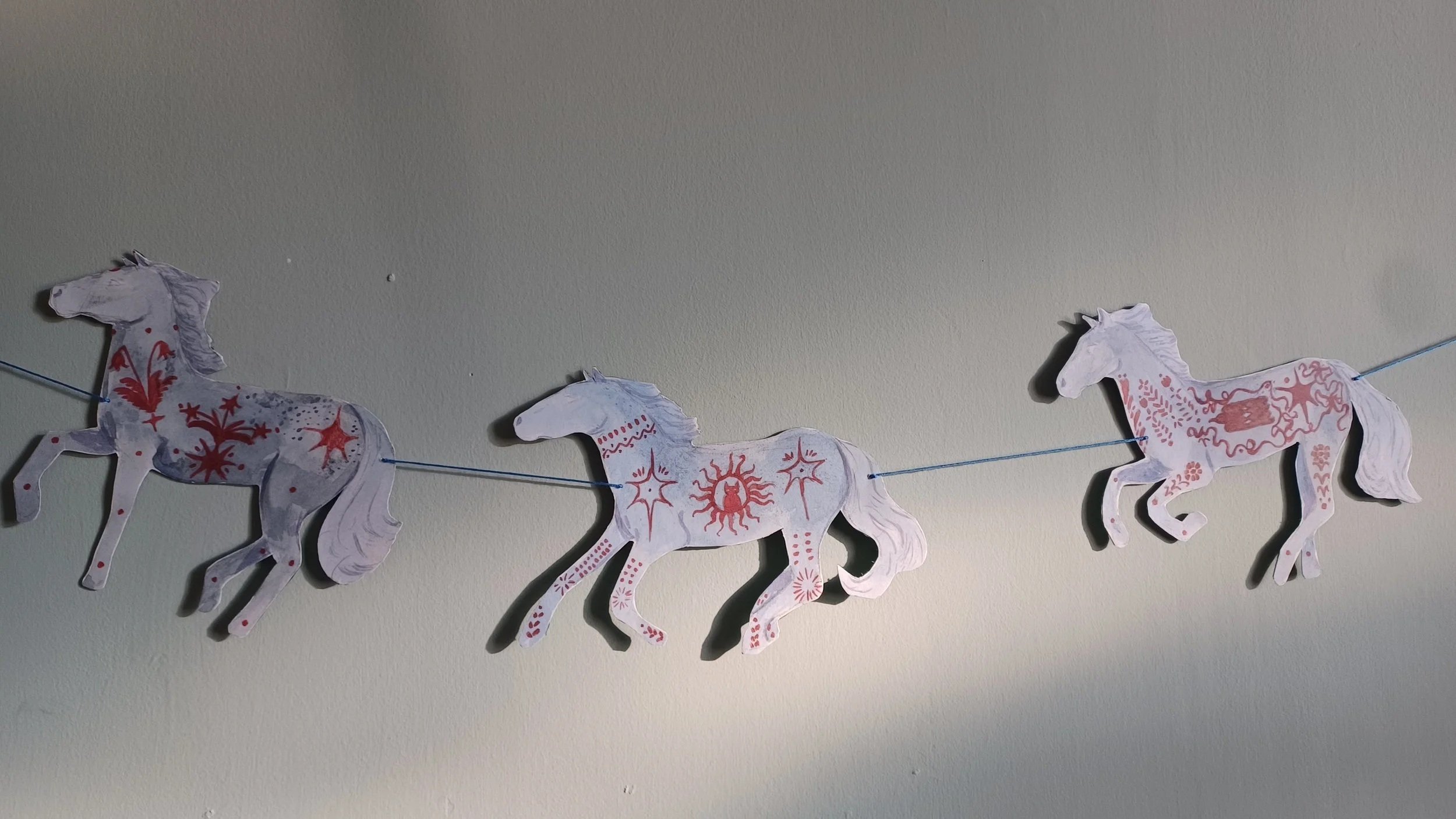 Blue Horses Garland