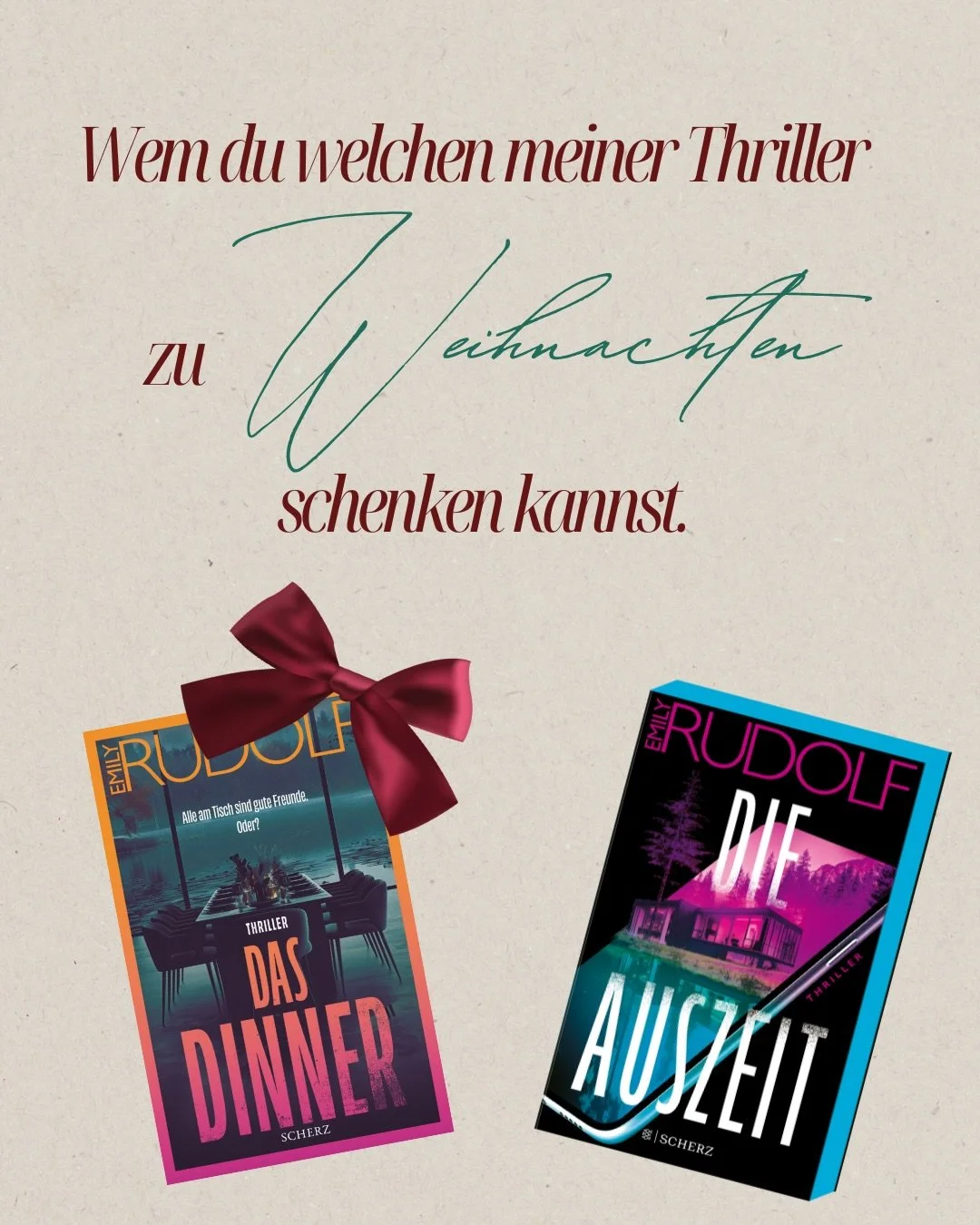 Bald ist Weihnachten - hier eine kleine &Uuml;bersicht, welcher meiner Thriller sich f&uuml;r wen eignet. Just in Case ihr seid noch auf der Suche 🤫🎁🎄#buch #buchempfehlung #buchempfehlung #b&uuml;cher #lesen #leseliebe