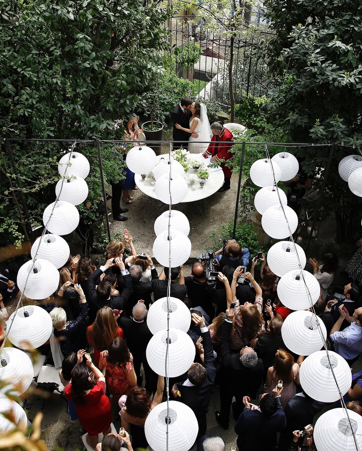 And they said I do in the beloved company of friends and family in this intimate garden of this beautiful istanbul home. Happy Anniversary!