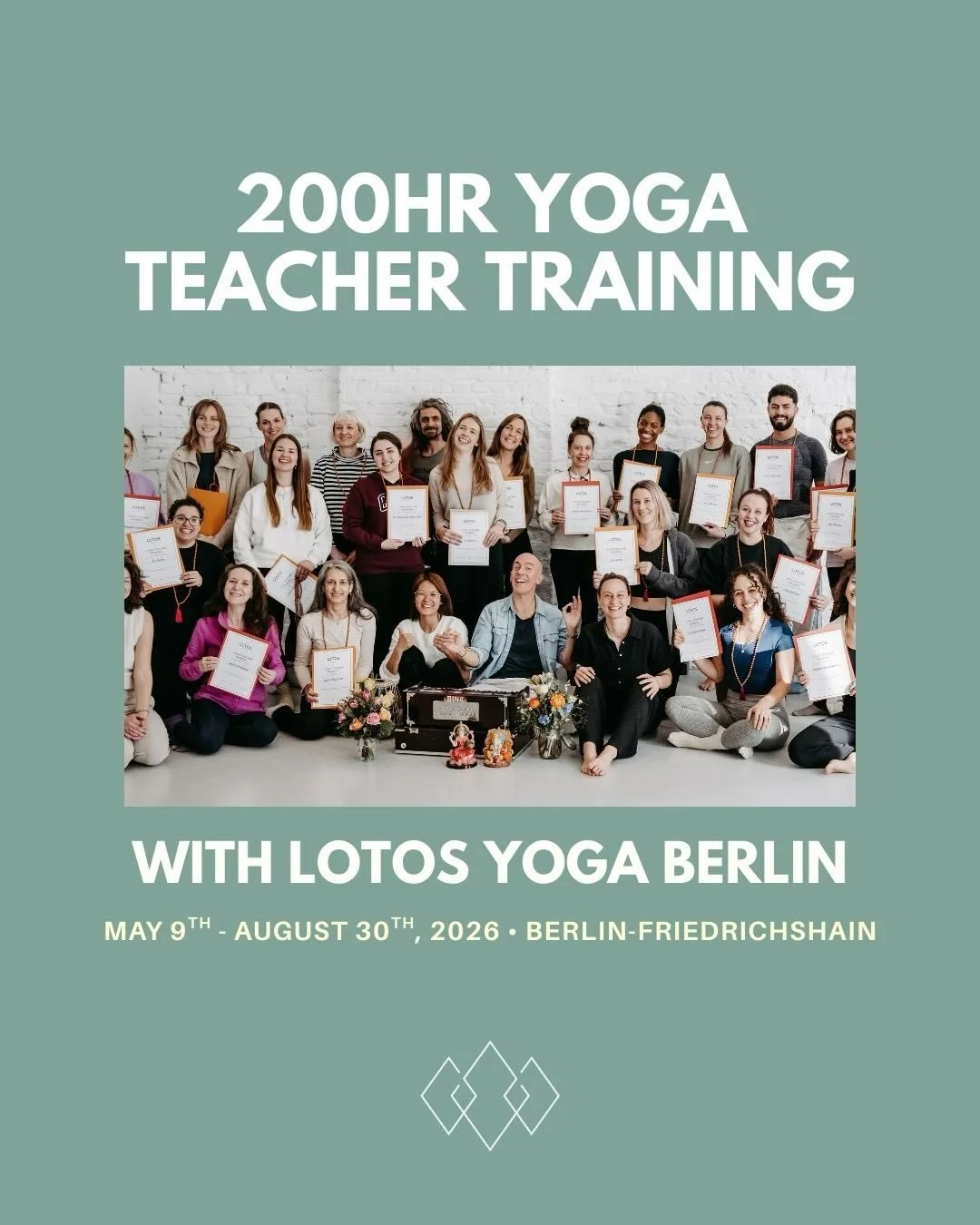 Last chance to book an early bird spot for the 200hr Yoga Teacher Training at @lotos.yoga.berlin 🧘🏻&zwj;♂️

This May, start your yoga teacher journey right here in Berlin and become a Yoga Alliance certified teacher. 

In this teacher training you 