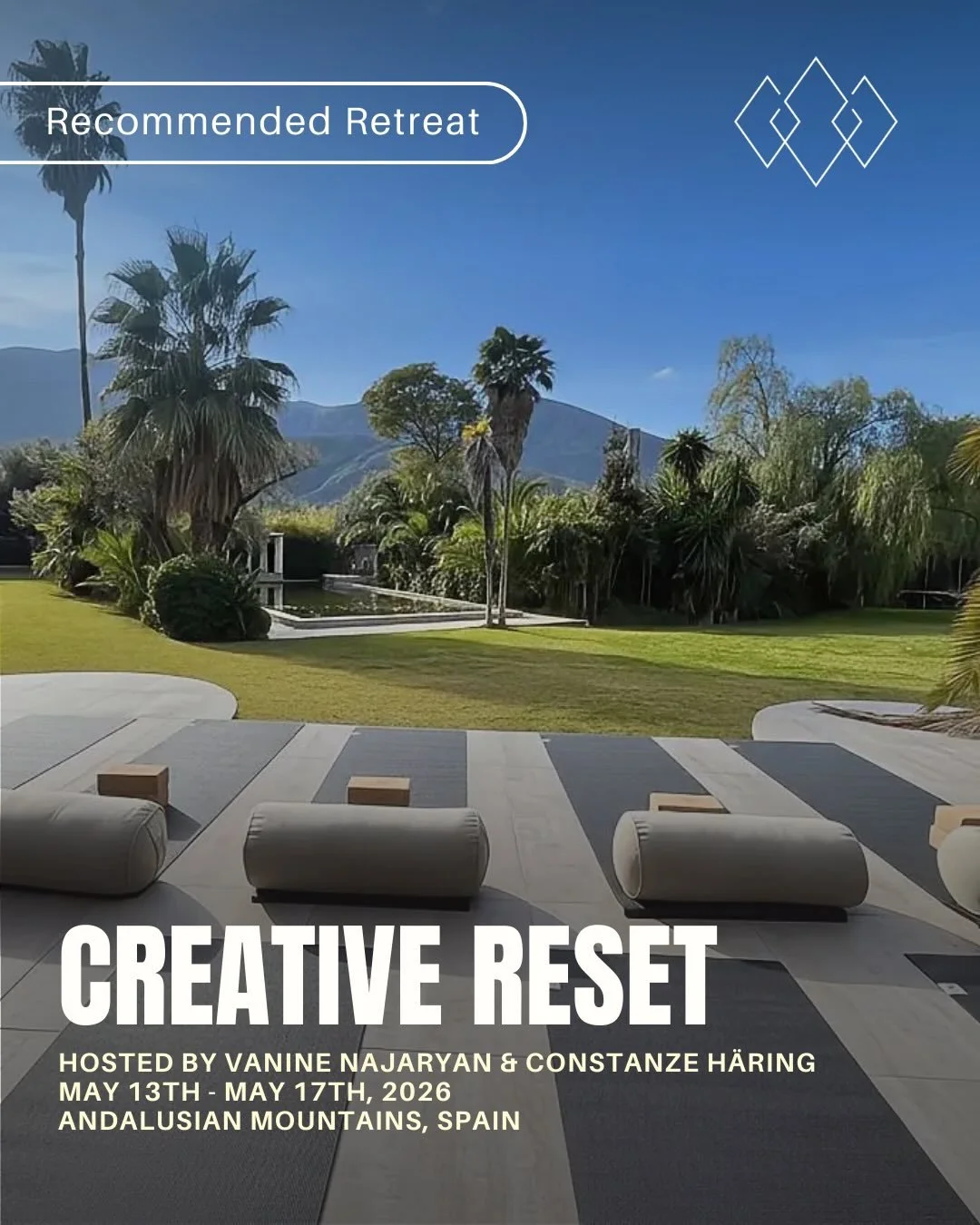 Creative Reset Retreat ☀️ ⛰️&nbsp;🧘

This 4-night retreat hosted by @vnframes and @mysensesberlin is a space where effort softens, awareness returns to the body, and authenticity quietly emerges. Nestled in the Andalusian mountains and surrounded by