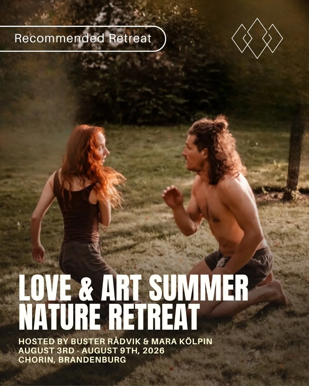 Love &amp; Art Summer Retreat

This summer, join @maramehrunissa &amp; @busterradvik for a six-day summer retreat devoted to connection and art in its most alive forms:

&rarr; relating

&rarr; intimacy

&rarr; voice

&rarr; singing

&rarr; movement
