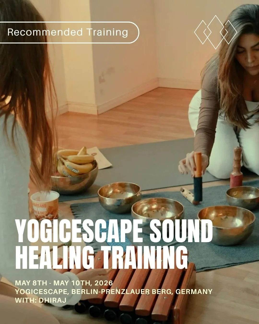 Weekend Sound Healing Training at @yogicescape

In this 3‑day Sound Healing Training in Berlin, you&rsquo;ll learn how to guide sound baths and simple 1:1 sessions with Tibetan singing bowls and other sacred instruments.

Training highlights: 

&rarr