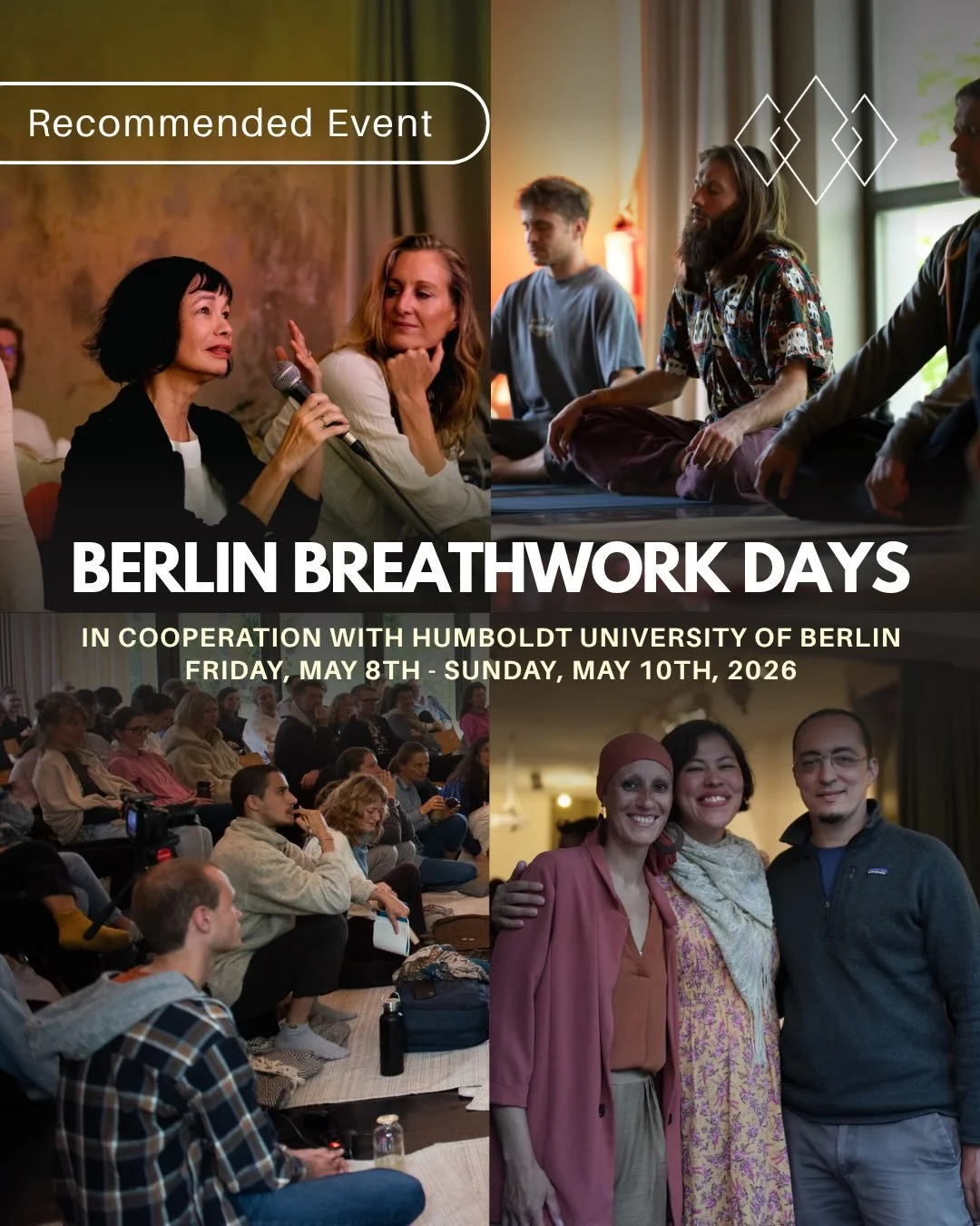 Berlin Breathwork Days 2026 is coming up soon! 💨

Bringing together scientific research, practice, and the international breathwork community over 3 immersive days, featuring 50+ speakers and 40+ workshops.

Lectures &middot; Panels &middot; Breathw