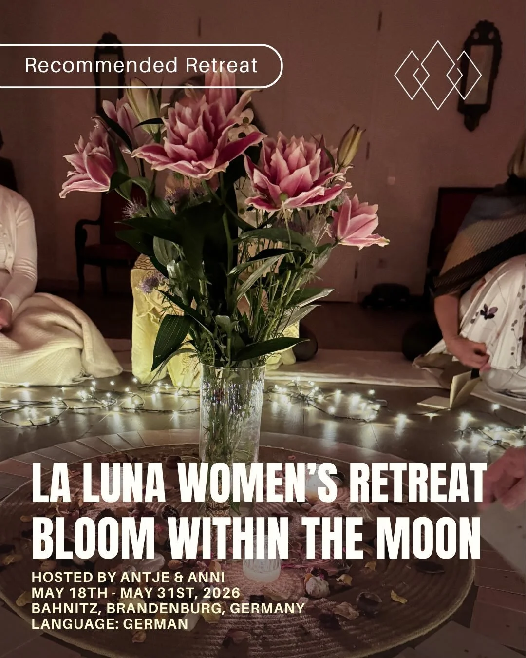 La Luna Women&rsquo;s Retreat: Bloom Within the Moon 🌝

With the first warm rays of sunshine of the year and in the light of the moon, this retreat offers you the chance to immerse yourself in encounters, rituals, movement, stillness, and authentic 