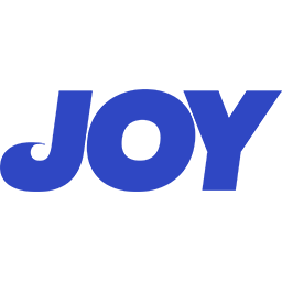 The word 'JOY' in bold blue letters.