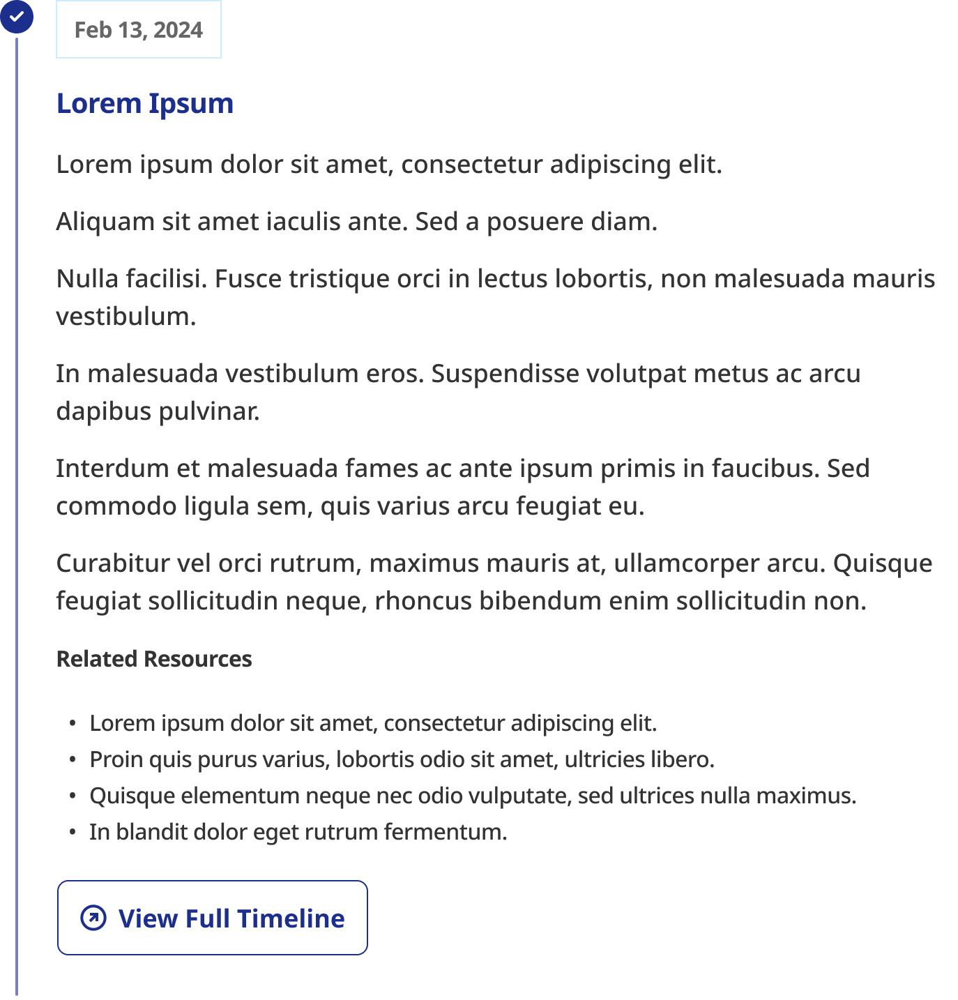 Timeline Component with Project States: Complete (Vertical)