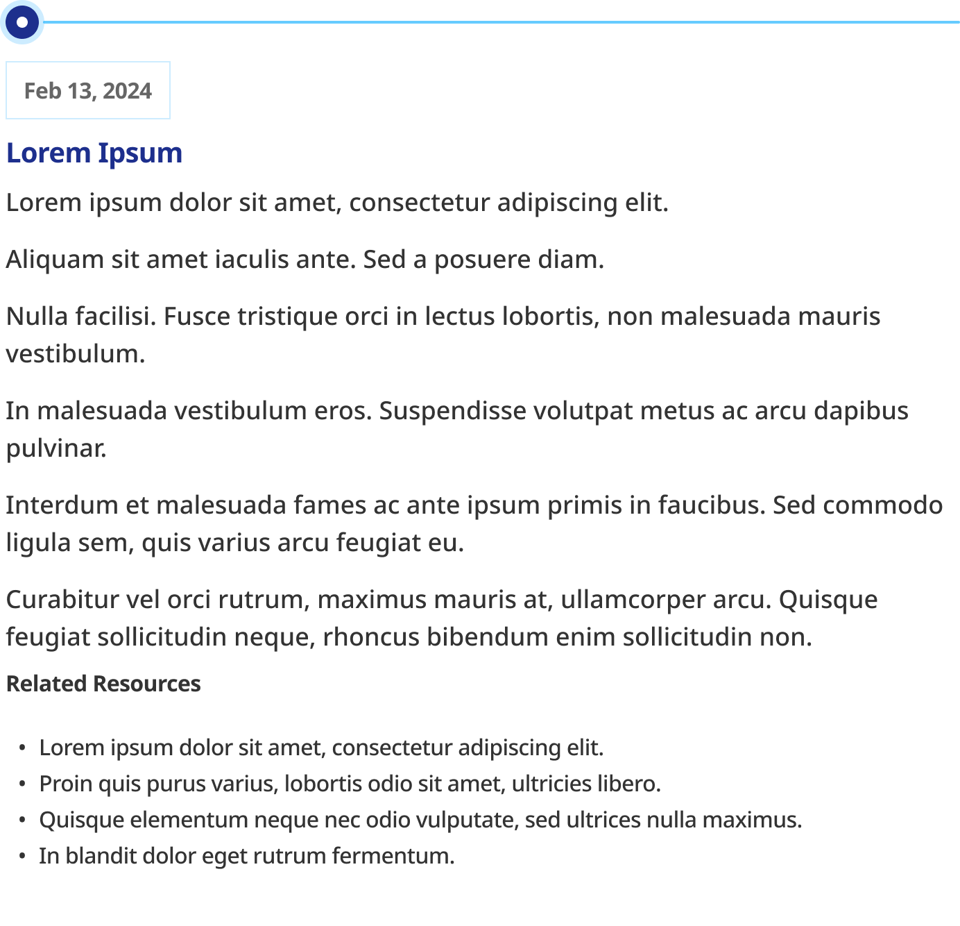 Timeline Component with Project States: Current (Horizontal)