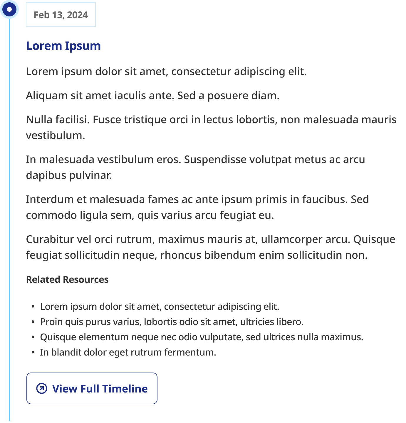 Timeline Component with Project States: Current (Vertical)