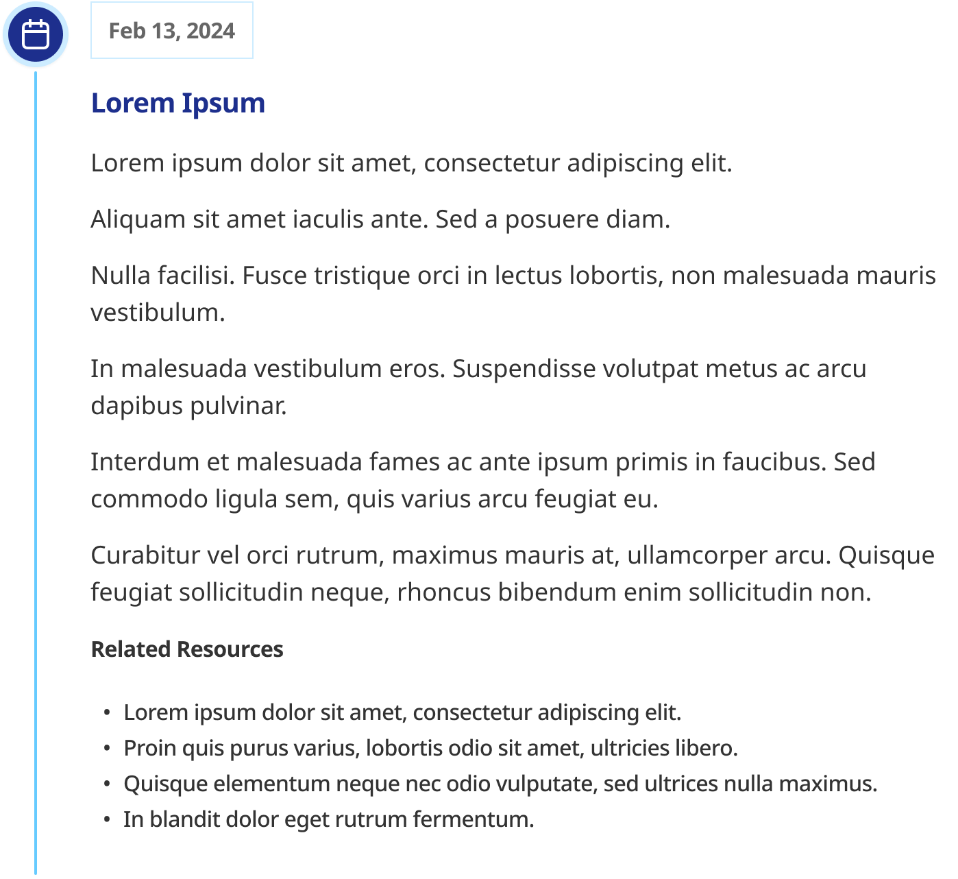 Timeline Component with Icon