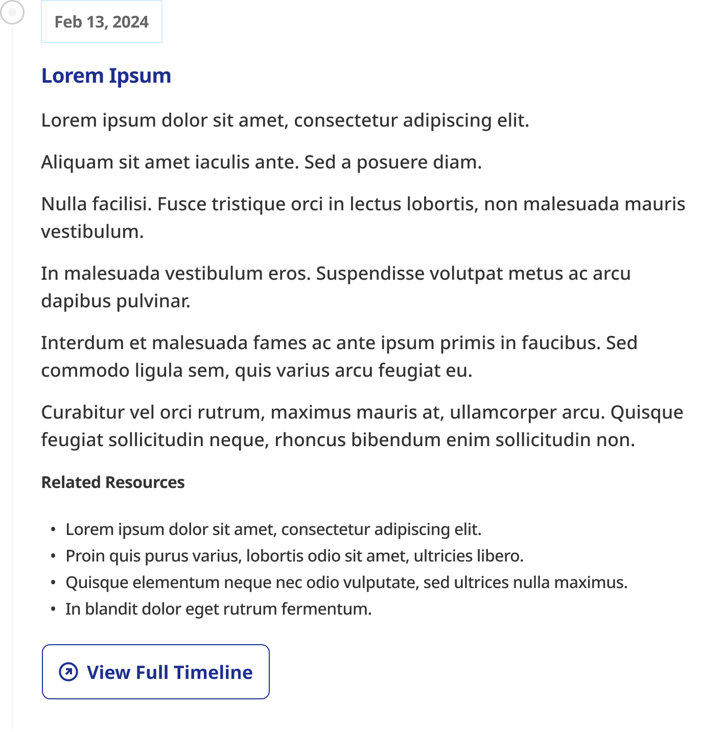 Timeline Component with Project States: Incomplete (Vertical)