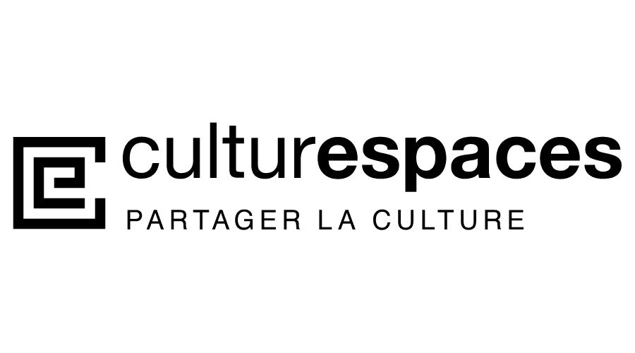 Logo von Culture Spaces mit dem Slogan 'Sharing Culture' (Kultur teilen).