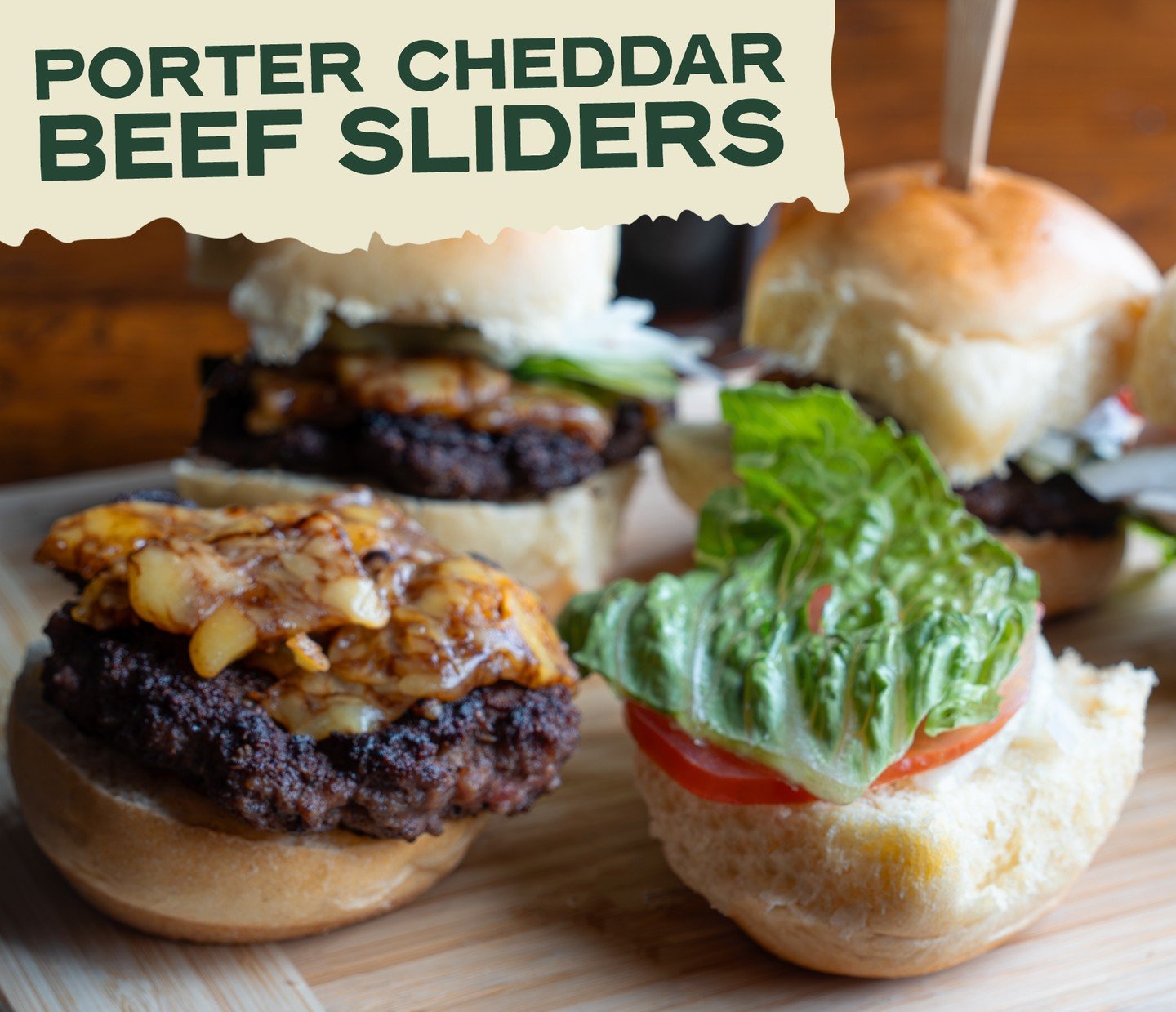 Porter Cheddar + beef sliders = summer cookout goals. ☀️

Want to make them yourself? Comment SLIDER and we&rsquo;ll send you the recipe!
