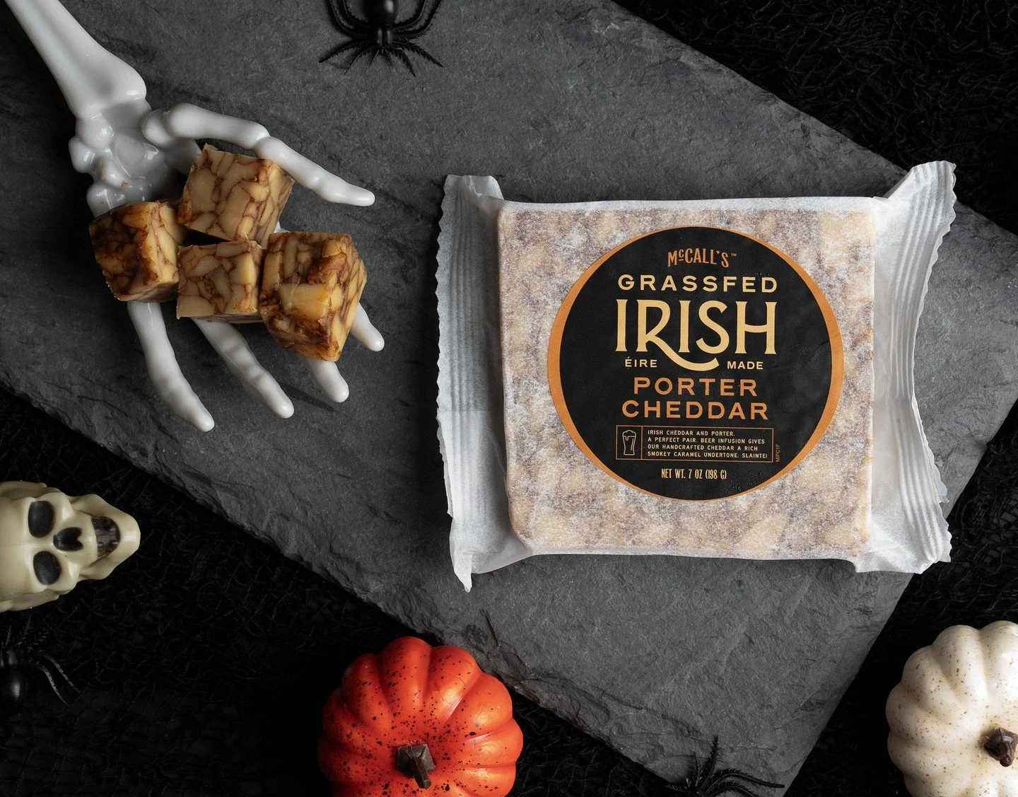 Dark, rich, and a little mysterious, our Porter Cheddar is the perfect match for Halloween night 💀 🎃

#HalloweenCheese #PorterCheddar #IrishCheddar #HalloweenIdeas