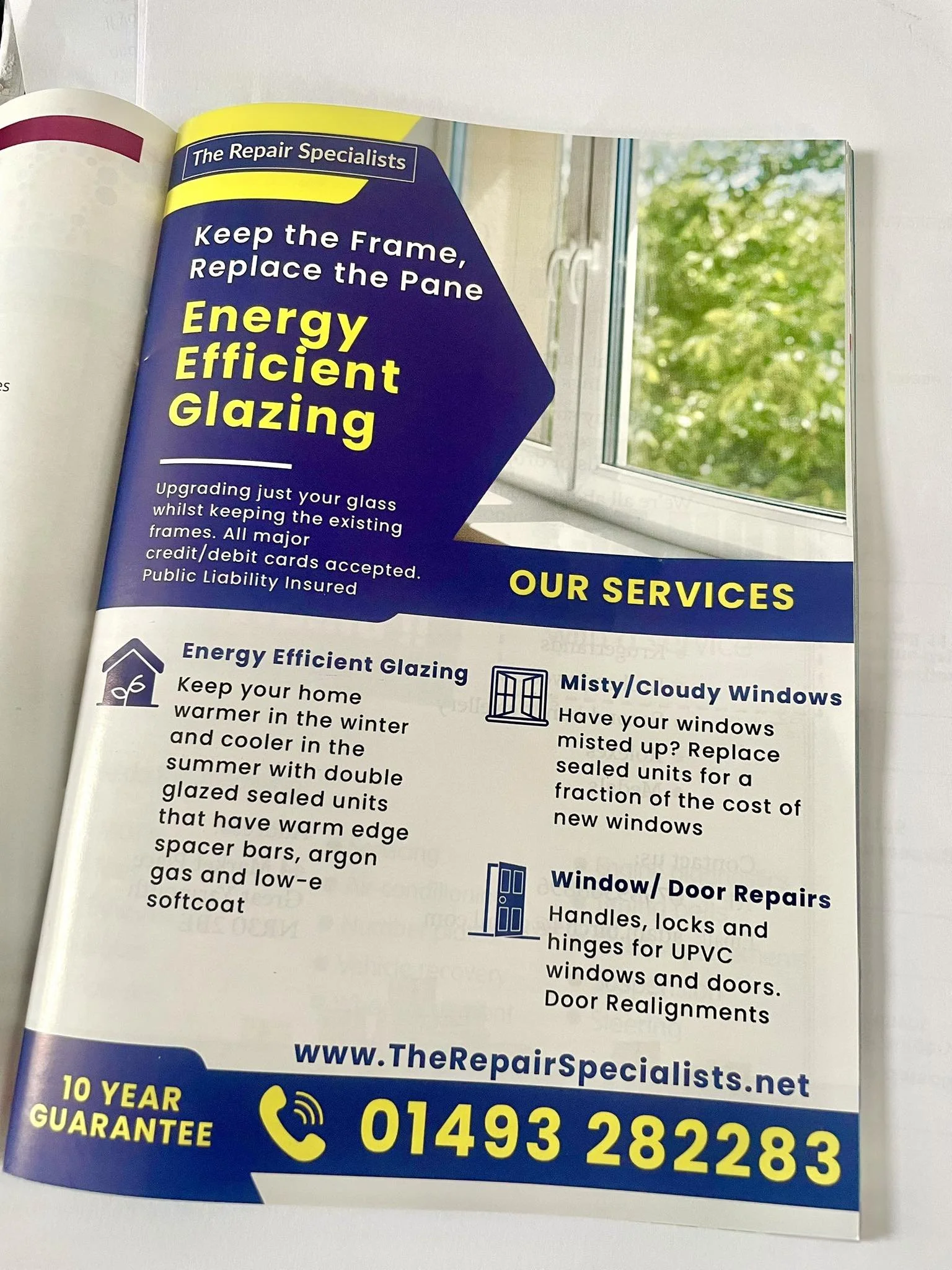 The Repair Specialists provide double glazing repairs, window doctor services in NR29. Featured in the NR29 Guide Magazine
