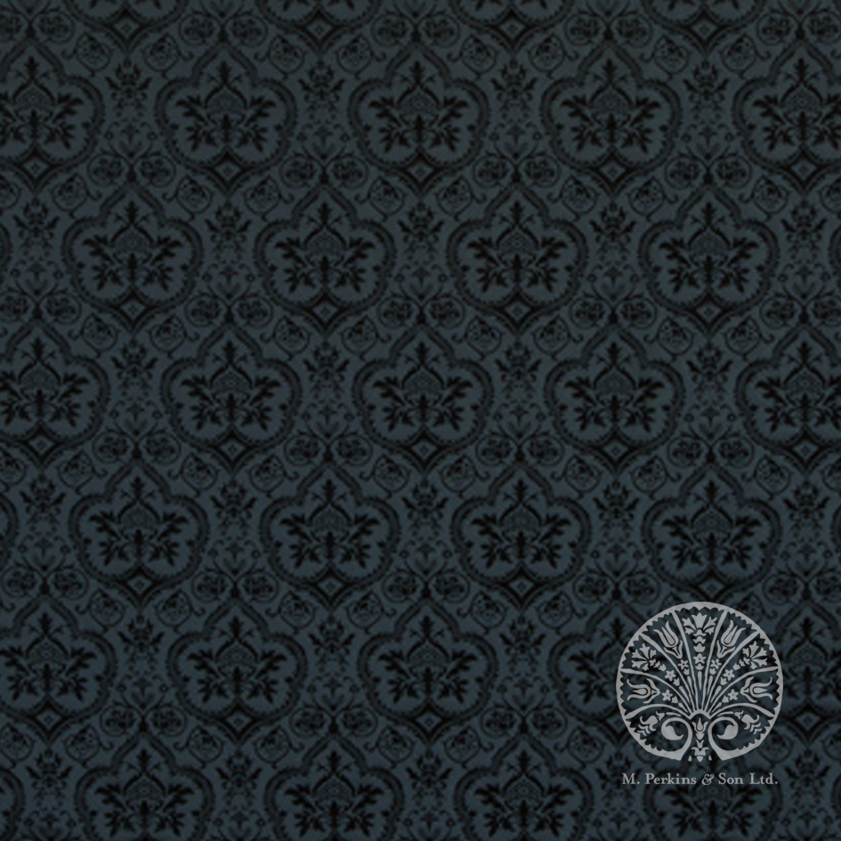 Small Black Evesham Silk Damask
