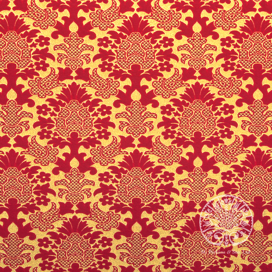 Metallic Brocade - Red/Gold Ludlow