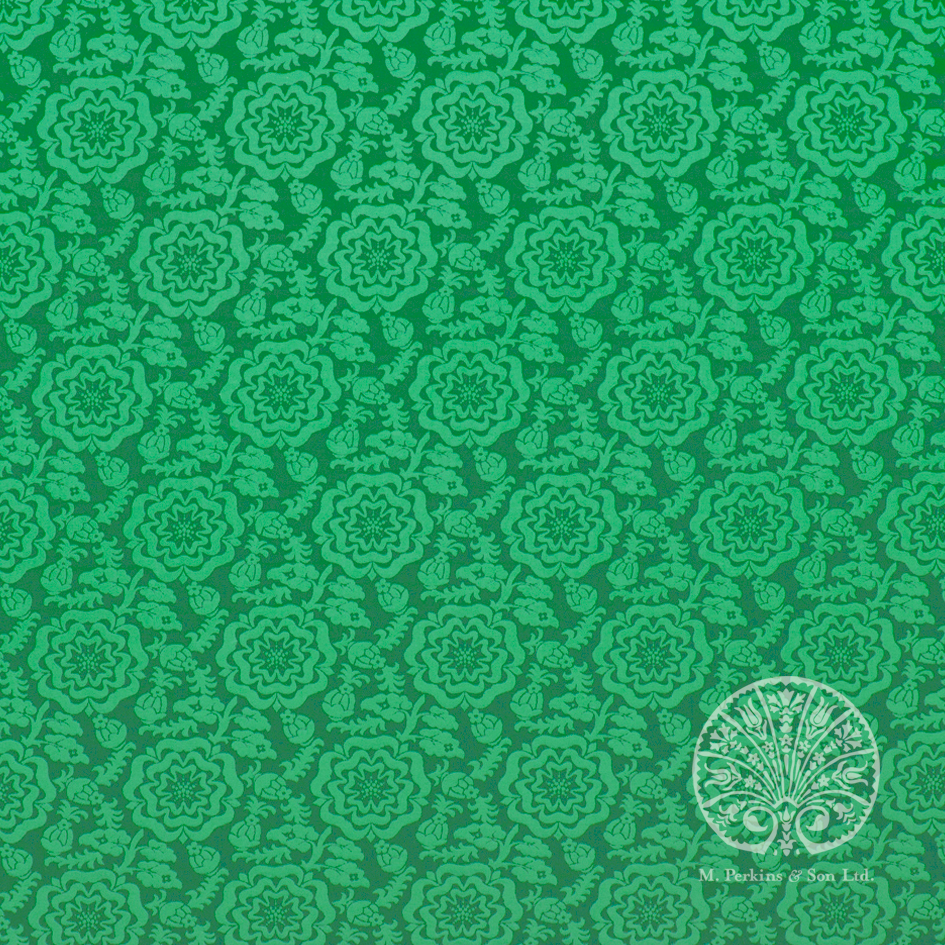 Green Tudor Rose Damask