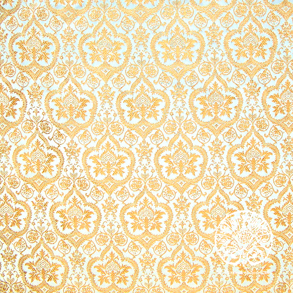 Metallic Gold Plain and Patterned Fabric - White/Gold Evesham